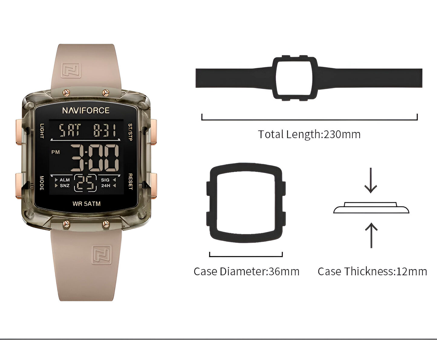Reloj Naviforce Sport Nf7121 Digital Muj