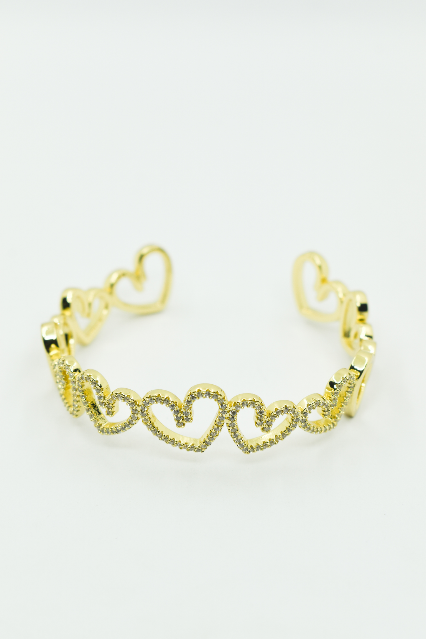 MANILLA DORADA CORAZONES DE DIAMANTES