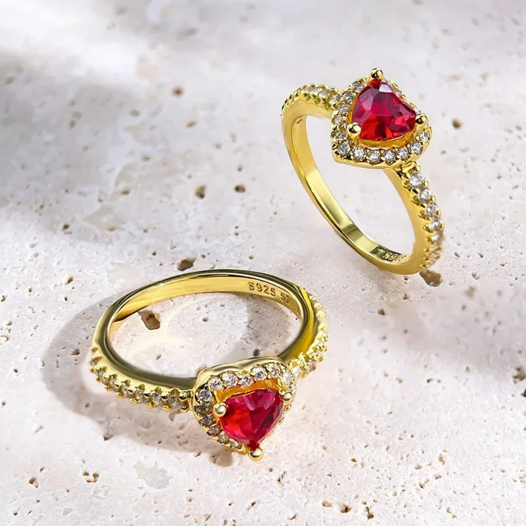 Anillo Corazon de Cristal