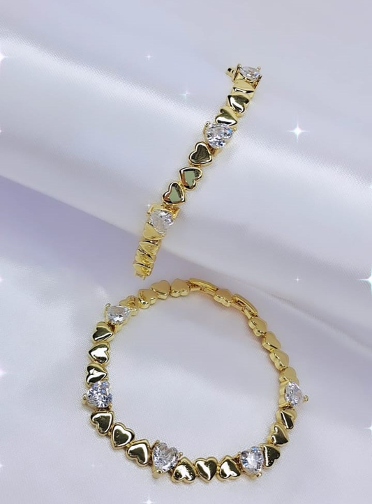 MANILLA DORADA CORAZONES GRUESOS