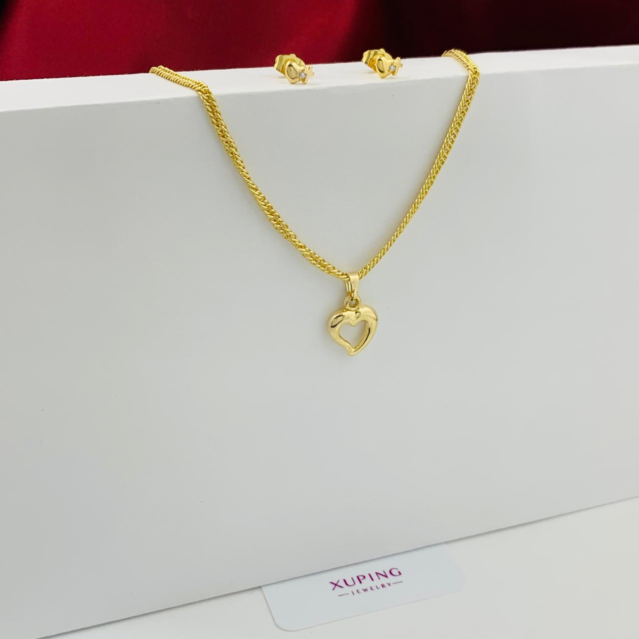 JUEGO CORAZON DORADO, CADENA Y TOP