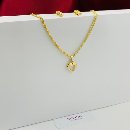 JUEGO CORAZON DORADO, CADENA Y TOP