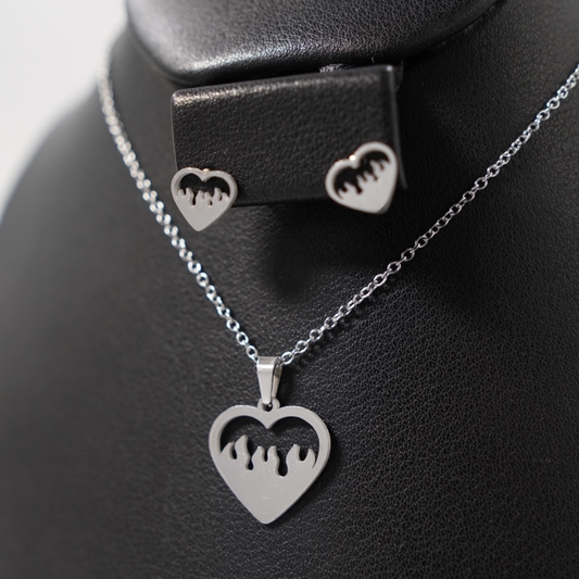 JUEGUITO ECO CORAZON CON FUEGO PLATEADO