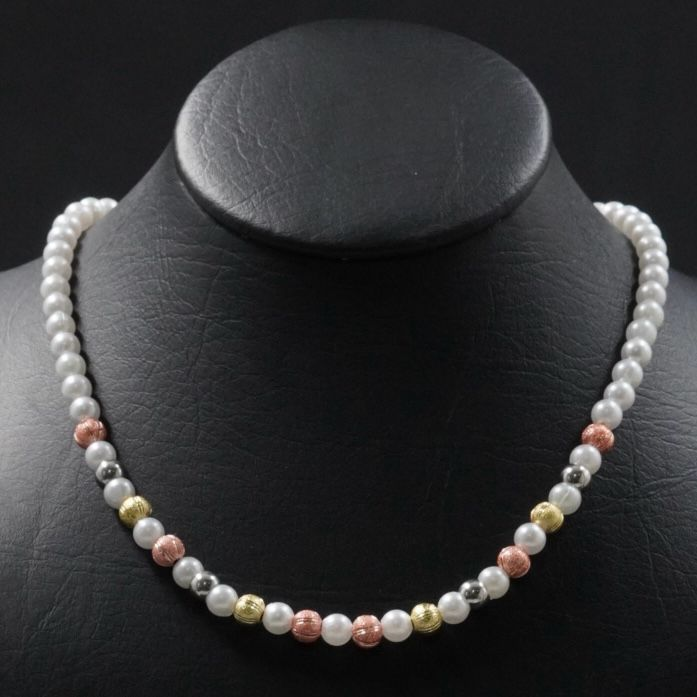 COLLAR PERLA BLAN/3 OROS DIAMANTADO INTE